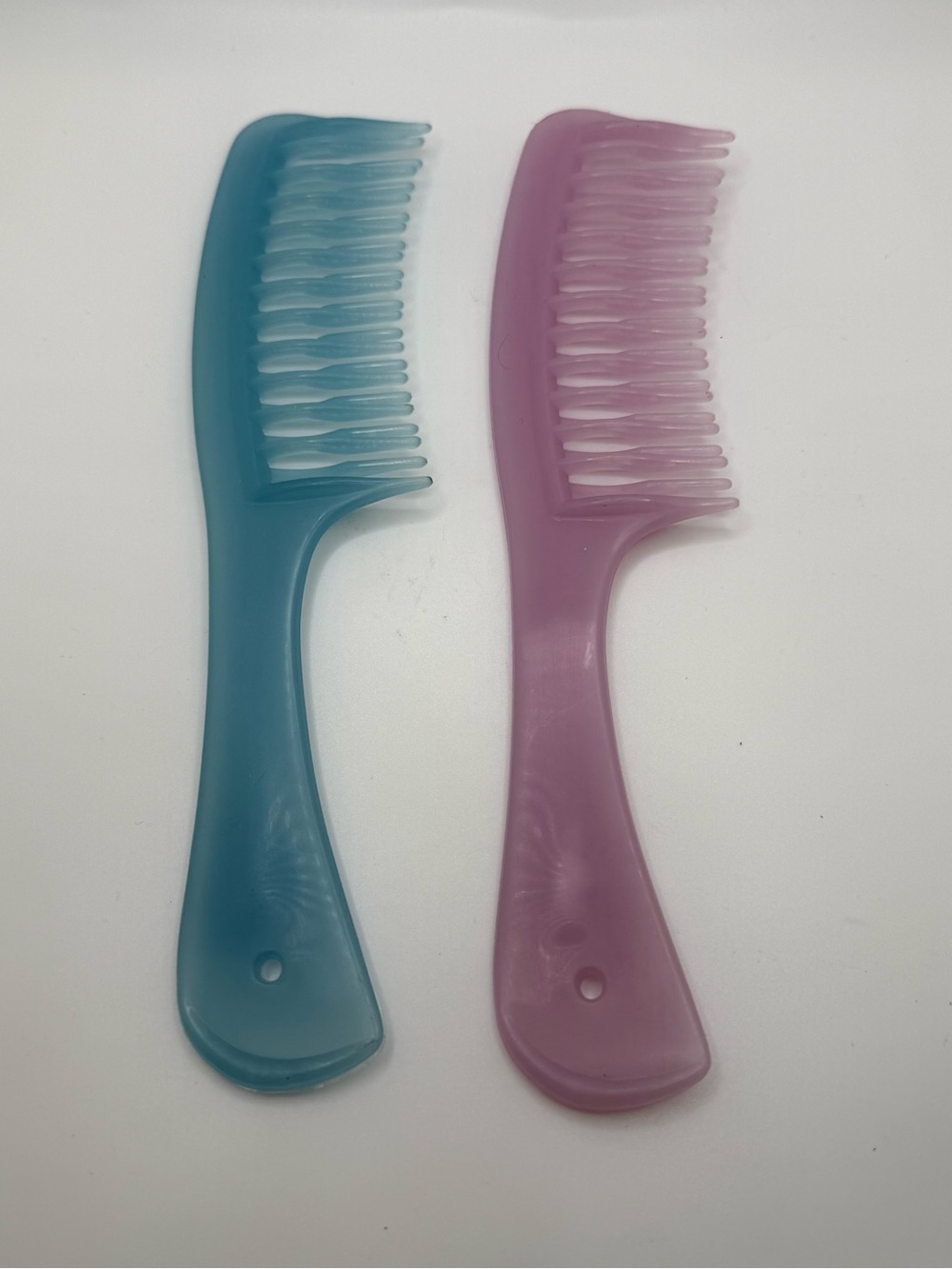 Vintage Detangling Hair Combs Blue Pink Translucent Wide Tooth Lot Retro 90s